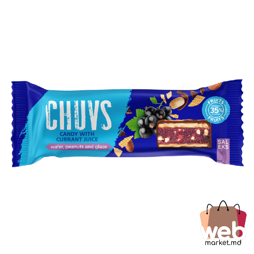 CHUVS Bomboane cu suc de coacăze, napolitană, alune și glazură de cacao 30g