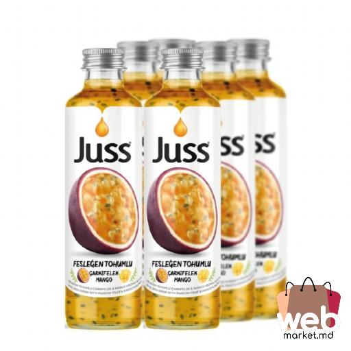 JUSS Băutură cu semințe de busuioc și aromă de floarea pasiunii și mango 250ml