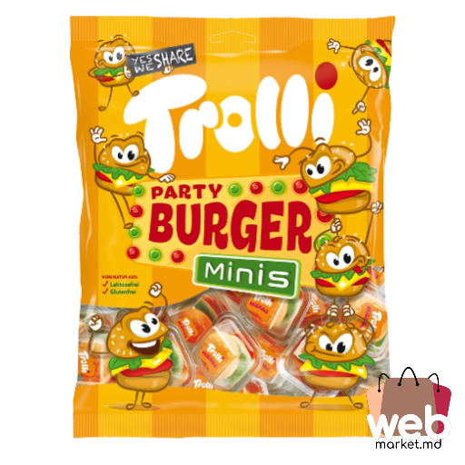 TROLLI Bomboane gumate Party Burger Minis 60buc. x10g